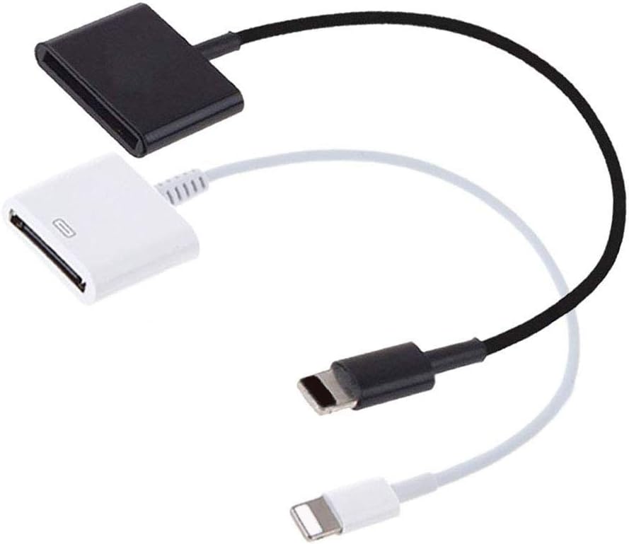 30 pin Charge & Sync Cable Adapter Converter for Apple iPhone Xs/Xs max/x ,iPhone 8/8plus ,iPhone 7/ 7 Plus,iphone 6s/6s Plus, iphone 5s/5c, iPad(Black and White)