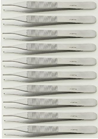10 Pcs in 1 Lot Adson Tissue Forcep 4.75" 1x2 Teeth (Brand New)"
