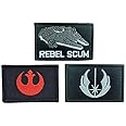 Antrix 3 Pieces Movie Film Rebel Alliance Rebel Scum Emblem Patch and Alliance Knight Emblem Patch Military Badge Emblem Patch Hook & Loop Tactical Patches -3.15"x2"