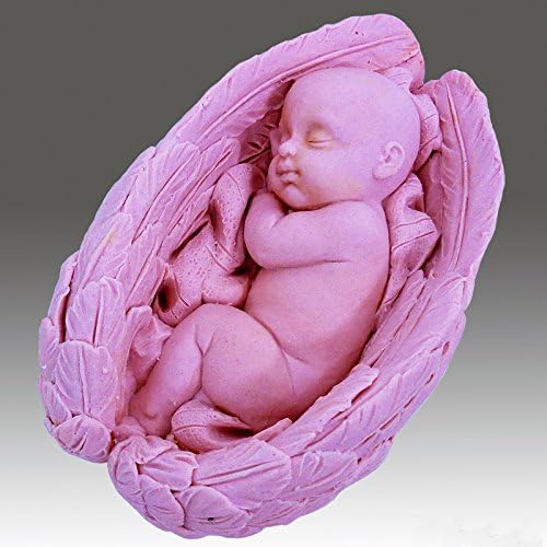 Baby Sleeping in Angel Wing - 3D Soap/Candle/Polymer/Clay/Cold Porcelain Silicone Mold