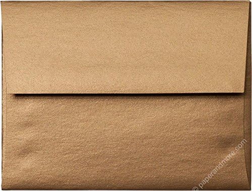 A-2 Antique Gold Metallic (Straight Flap, (4 3/8" x 5 3/4") - 50 Envelopes from Paper and More