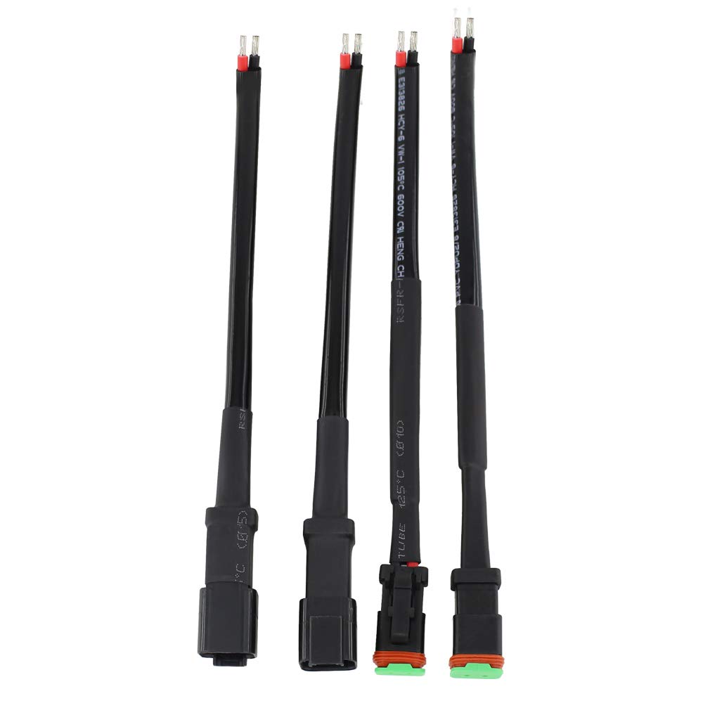 Photo 1 of 2 Set DT 2 Pin Male Female Wiring Harness for Car Fog Lights Work Driving Lights Bar Replacement Connectors