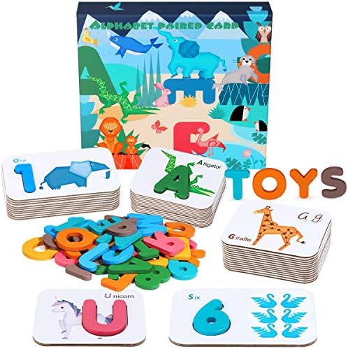 Apfity Alphabet Numbers Flash Cards for Toddlers 3-6 Years, ABC ...
