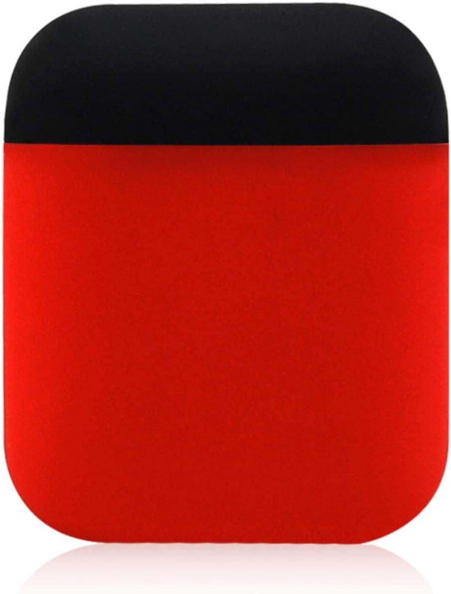 LC Retail Split Design Shockproof Protective Silicone Airpod Case (Red and Black)