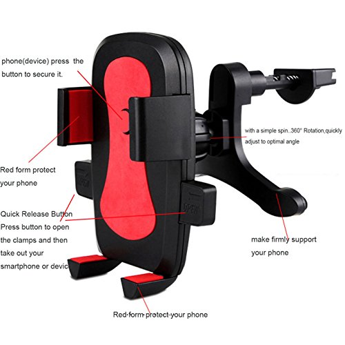 Universal Air VentPhone Car,iBarbe Smartphone Car Air Vent Mount Holder Cradle Compatible with iPhone X 8 8 Plus 7 7 Plus SE 6s 6 Plus 6 5s 5 4s 4 Samsung Galaxy S6 S5 S4 LG Nokia and More-yellow