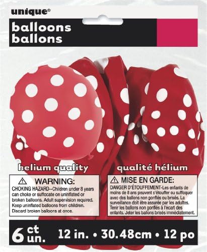 Polka Red Latex Balloons (6pk)