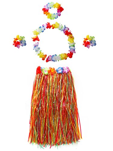 CISMARK Elastic Hawaiian Hula Dancer Grass Skirt