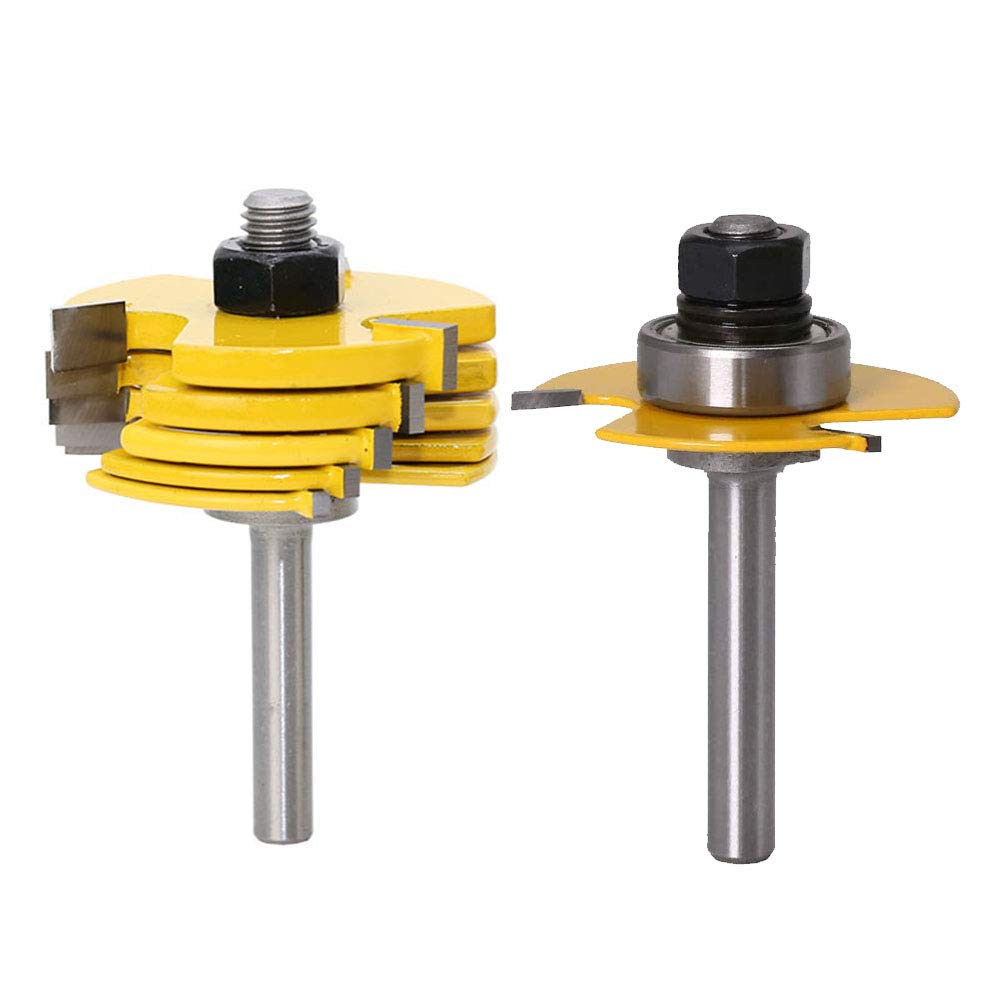 Gasea 6pcs 1/4-Inch Shank Slot Cutters Adjustable 3 Wing Router Bit Set for Woodworking Tool, 1/4", 3/16", 5/32", 1/8", 3/32", 1/16"