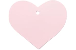 LWR CRAFTS 100 Hang Tags Heart with Jute Twines 100ft (2 3/8" x 2 3/16", Light Pink)