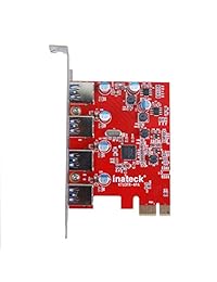 [4 puertos para Mac Pro] Inateck 4 puertos PCI E a USB 3.0 tarjeta de expansión para Mac Pro (principios de 2008 a 2012 versión Late) Interfaz USB 3.0 4 Port Express Card Desktop No Necesita conexión de alimentación adicional