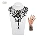 ThyWay Retro Handmade Lace Royal Court Vampire Choker Gothic Necklace Pendant Chain + Bracelet (Black style 2)