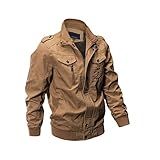 ZooYung Men's Casual Winter Cotton Military Jackets Outdoor Coat windproof windbreaker(2701-Khaki-XL)