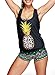 Zando 2PC 3PC Tribal Printed Tankini With Boyshort Sporty Swimsuit for Women Athletic Swimwear for Teens