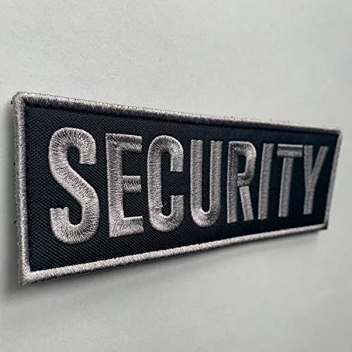 uuKen Medium Embroidery Subdued Gray Grey Security Forces Officer Guard Morale Patch 6x2 inch Back with Hook Fastener for Tactical Vest Uniform Chest Jackets (Gray, Medium 6"x2")