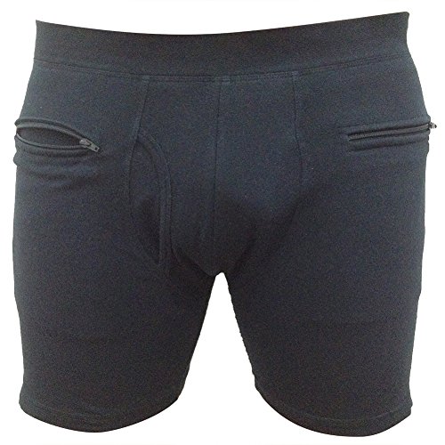 Clever Travel Companion Men's Underwear with Secret Pocket, Black