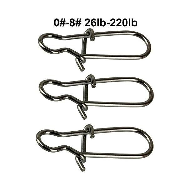 Easy-Catch-100-Count-Pack-Duo-Lock-Snaps-Size-0-8-Black-Nice-Snap-Swivel-Slid-Rings-Stainless-Steel-USA-Fishing-Tackle-Kit-Test-26LB-220LB