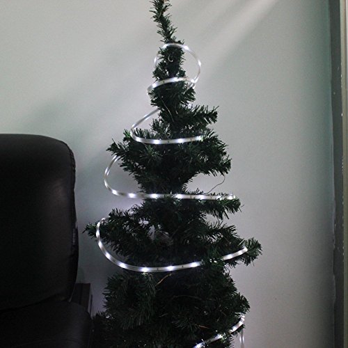100Leds Copper Strip Light,WONFAST Waterproof 16.4ft/5M Flexible SMD2835 LED Ribbon Mood Rope Solar String Light for Home Bedroom Theater Accent Decoration Christmas Lighting (White)