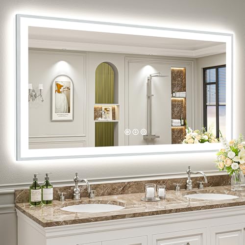 AWANDEE LED Bathroom Mirror Dimmable 3 Colors