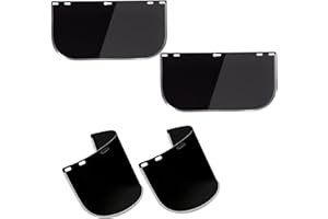 Aisetmoon 4 Pack Face Shield Replacement Lens for Grinding and Cutting, 15.5'' x7.87 ''Tinted Full Face Shield Compatible wit