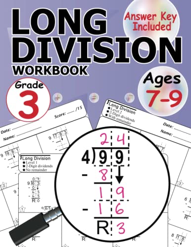 Buy Long Division Workbook Grade 3: Two Digit Long Division With ...