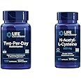 Life Extension Two-Per-Day Multivitamin, Vitamins B, C, D, zinc, 25 Vitamins, Minerals & extracts, 120 Capsules Bundle with N-Acetyl-L-Cysteine (NAC) 600 mg, 60 Capsules
