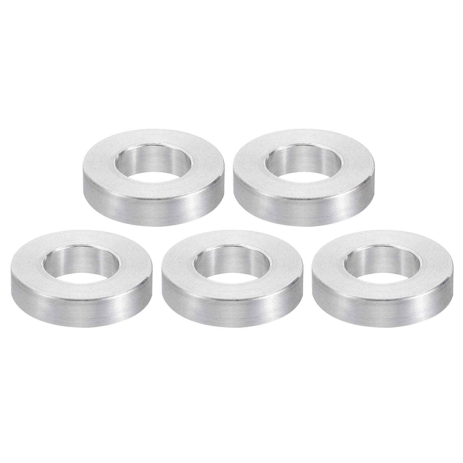 PATIKIL M12 Aluminum Spacers, 5 Pcs Metal Spacer Aluminum 12.5mm ID x 24mm OD x 6mm L Aluminum Spacer Screw Standoff Round for 1/2inch or M12 Screw Bolts