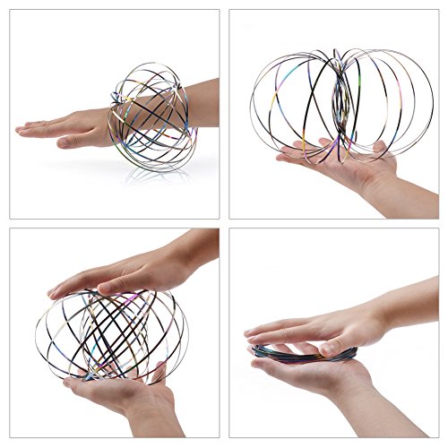image for FM Fidget Magic Ring, Kinetic Spiral Flow Spring Ring Toys with 3D Nov