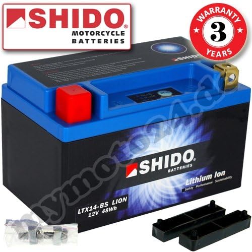 YTX14-BS Battery Shido Lithium LTX14 BS/, 12 V/12Ah (Dimensions: 150X87X145)