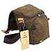 S-ZONE Waterproof Camera Bags for DSLR Canon Canvas Vintage Shoulder Women Men Camera Messenger Bag Leather Trim(Brown)