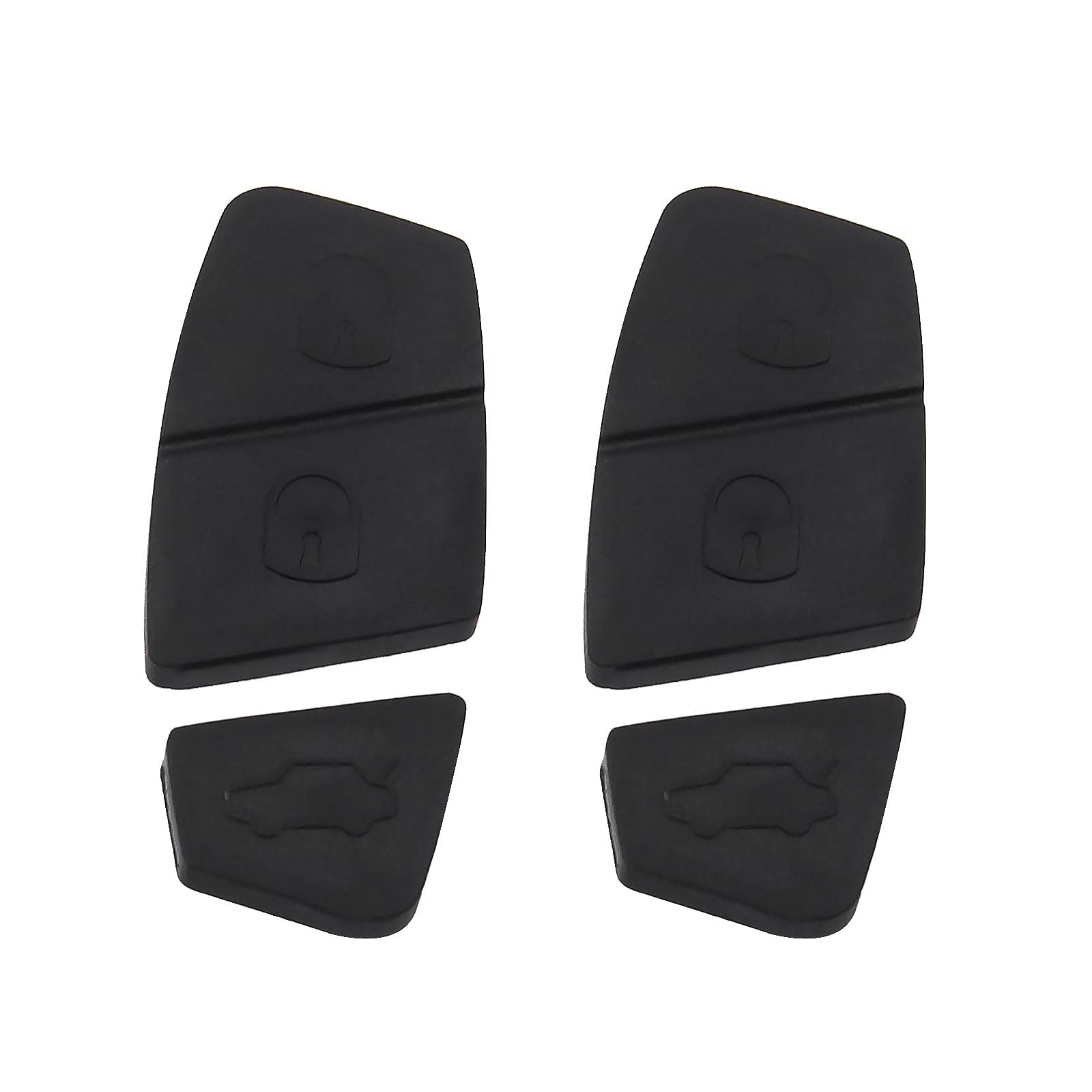 Be In Your Mind 2x Car 3-button Remote Key Case Pad Repair 3 Buttons Key Fob Replacement Button Pad Black Compatible with Ford KA MK2