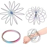 Fullsexy 2 Pack Flow Ring, 3D Magic Kinetic Spring Bracelet Toy ( Rainbow )