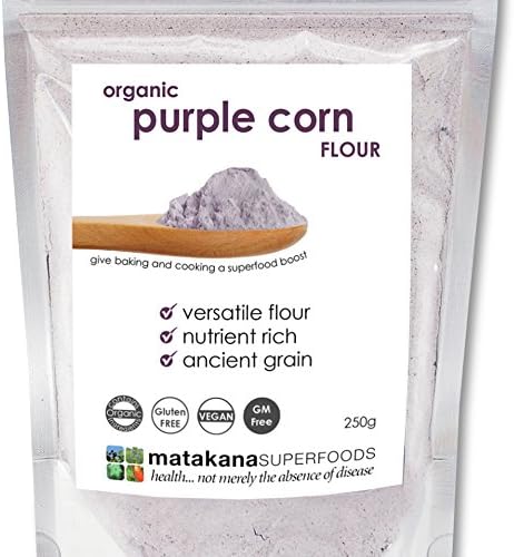 Matakana Superfoods Organic Purple Maize Corn Flour Gluten Free Antioxidant Nutrient Rich No Preservatives 8.8 Ounces