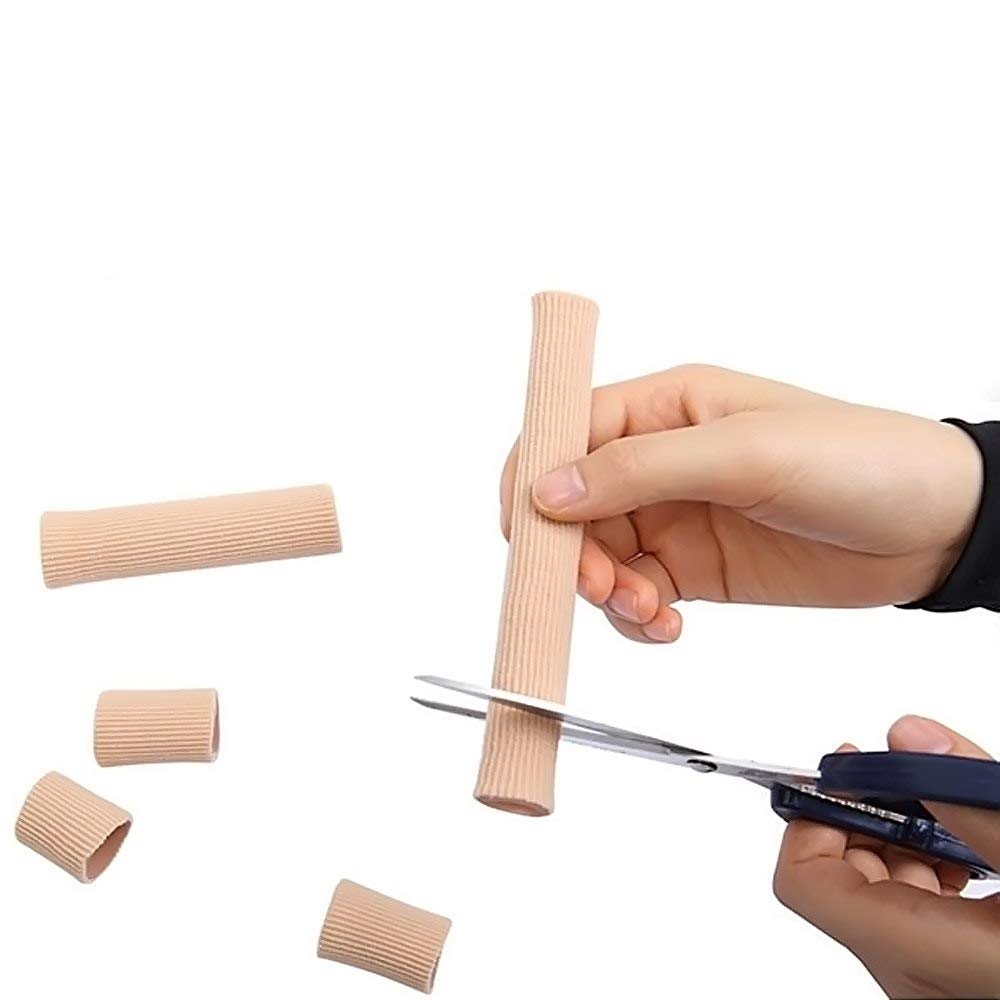 PEDIMEND Elastic Fabric Lined GEL Tube Toe / Finger Protector (1PCS) - Pain Relief from Blisters, Corns, Callus - Cutable Silicon Open Ended Gel Fabric Covered Toe Tube - Foot Care (Medium: 2.0*15 cm)