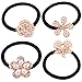 2015 New From Factory Directly 4pcs Rose Full Pearl with Crystal Rhinstone Flower Five Leaves Flower Design for Baby Kids Children Girl Women Hair Accessories Elastic Tie Ponytail Holders Princess Baby Hair Rope Rubber Bands Accessories Cuhair(tm) Welcome to Retail or Wholesale