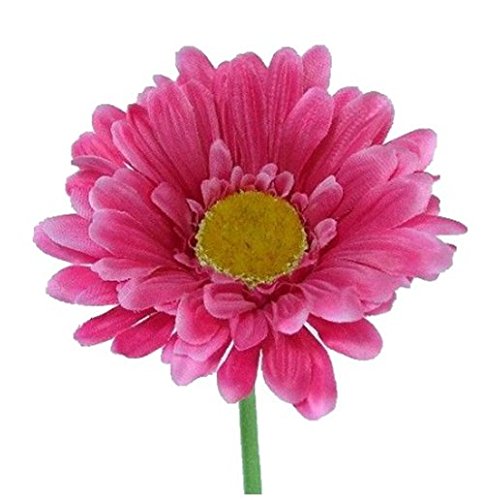 6 x Artificial Single Stem Hot Pink Gerbera with Big Bloom - very dramatic - home garden