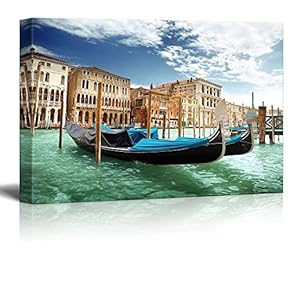 Beautiful Scenery Landscape Gondolas in Venice Italy Wall Decor