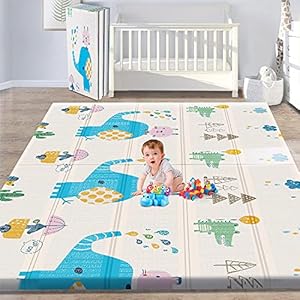 Gimars XL BPA Free 0.6 in Thickest Foldable Baby Play Mat, Waterproof Padded Foam Floor Baby Crawling Mat, Portable Play…