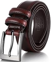Marino’s Men Genuine Leather Dress Belt with Single Prong Buckle
