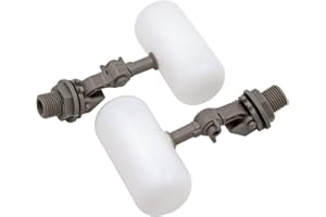 MACGOAL 2 Pcs Float Valve 1/2 or 3/4 Water Float Valve with Adjustable Arm Automatic Fill for Livestock Water Tank Fountains (1/2 Inch)
