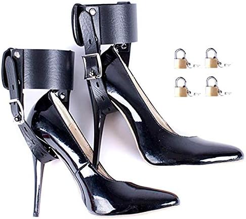 migo888 Sexy Womens Ankle Straps High Heels Fixed Shoelaces Adjustable Black Belt Binding Shoes Set