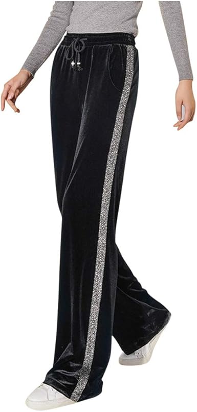 velvet straight leg pants