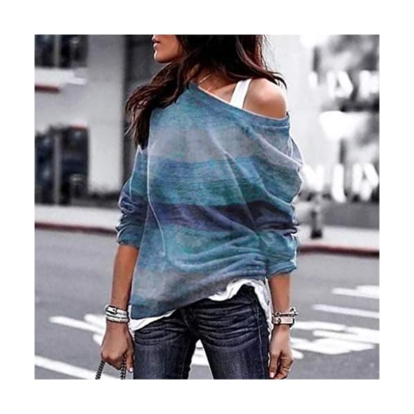 Sudadera para Mujer,Moda Manga Larga Casual Fuera del Hombro Sudaderas Cortos Cuello Redondo Jersey Mujer Otoño… | DeHippies.com