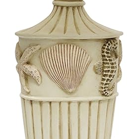 Collective Design 720354120956 Nautical Coastal Starfish, Seahorse, and Seashell Table Lamp, Cream 51z3MNY2c9L