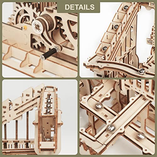 Rowood Marble Run 3D Puzzles for Adults, Wooden Town DIY Model Building