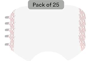 3M Lens Cover FF-400-15, Pack of 25, Polyester Film, Protects the Lens of the Facepiece, for 3M Ultimate FX Full Facepiece Reusable Respirators FF-401, FF-402, FF-403