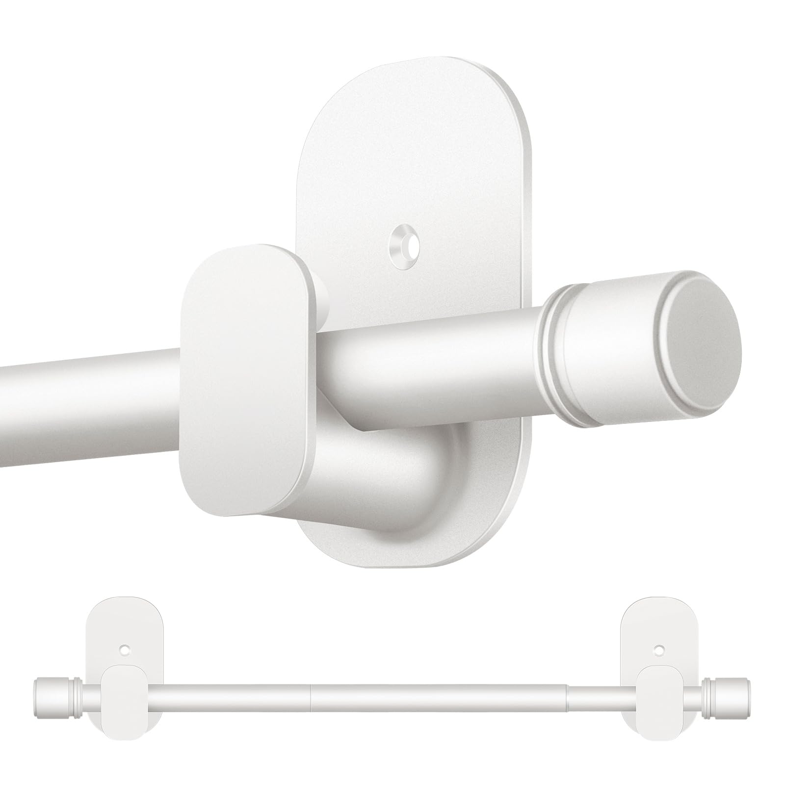 Photo 1 of Curtain Rods No Drilling 32 to 58 Inch, HOTOZON 5/8 Inches No Drill Curtain Rods for Windows 40 to 54 Inches(3.2-4.5 ft), Renter Friendly Adjustable Small Drapery Rod for Lightweight Curtains, White