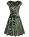 SeSe Code Women's Cap Sleeve Cross V Neck Casual Velvet Wrap Dress