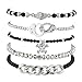 LUX ACCESSORIES Punk Rock Skulls BFF Best Friends Forever Arm Candy Set (5pc)