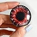 40mm Pair of Large Red and Black Demon Fantasy Glass Eyes