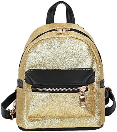 Iusun Backpack for Women Girl Sequins Leather High School Wind Superbreak Handbag Pocket Shoulder Bags Rucksack Daypack Teenagers Birthday Gift for Day Trips College Vacation Travel Hikes Camping